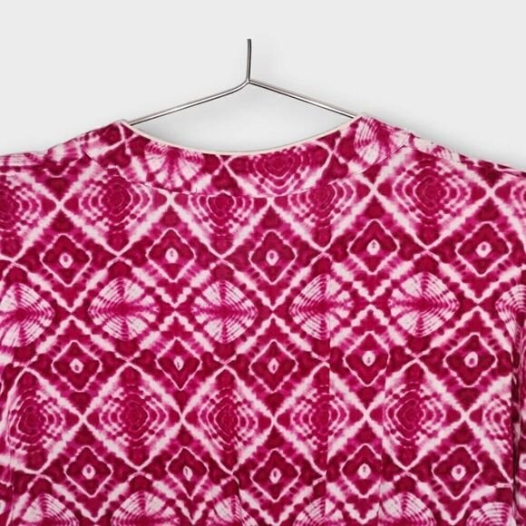 Vtg MOOHI Womens Maxi Sz. Large Pink Asymmetric Hem Long Sleeves 80s Glamour - Picture 5 of 13